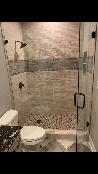 Ceramic tile shower by Kyle the Tile Guy