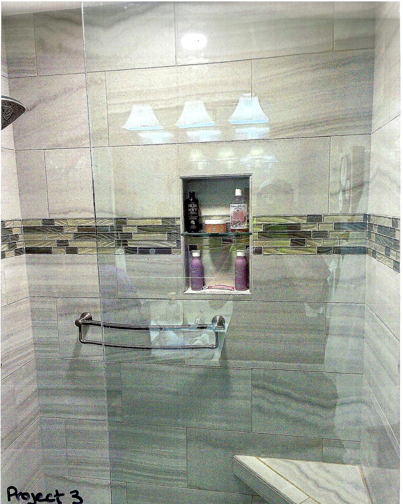 Shower tile detail project by Kyle the Tile Guy